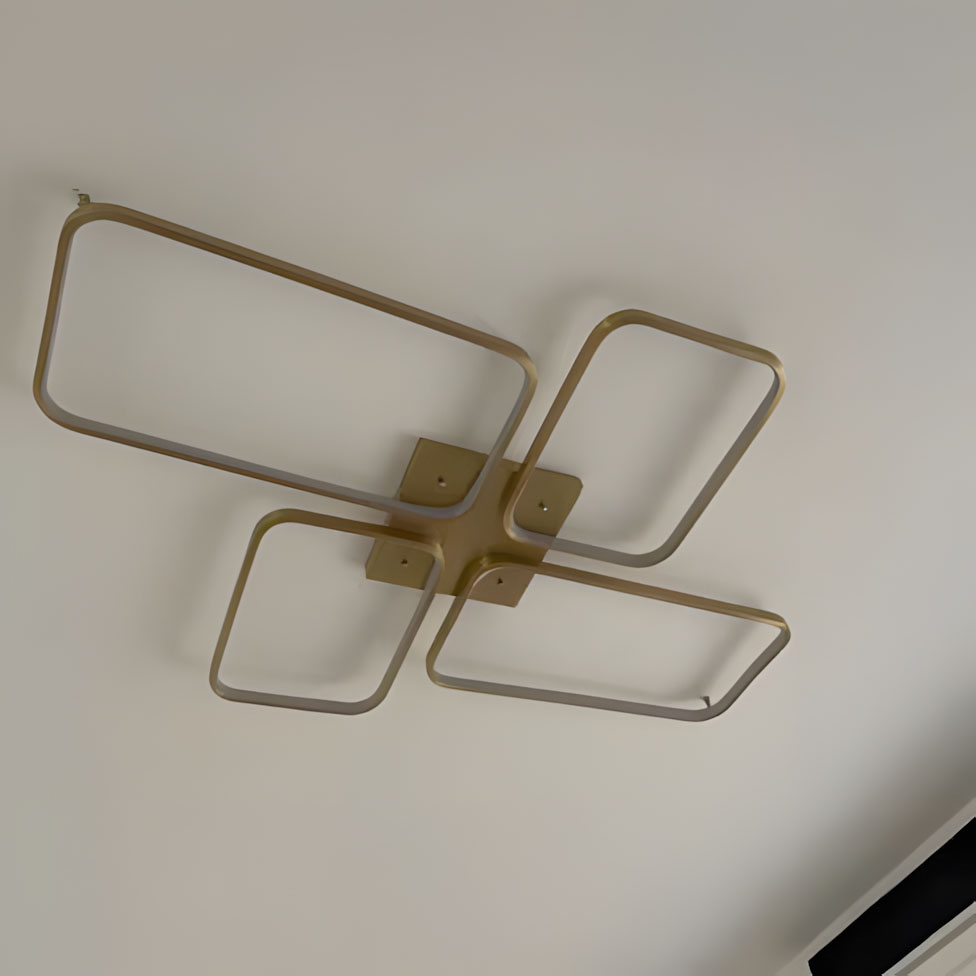 Đèn trần phòng khách đồng decor hình học sang trọng ZHM868 9