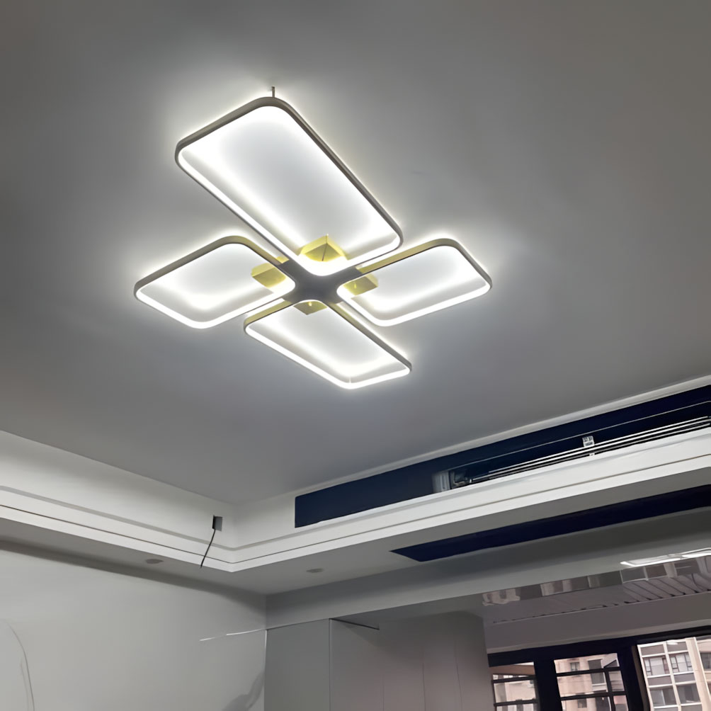 Đèn trần phòng khách đồng decor hình học sang trọng ZHM868 10