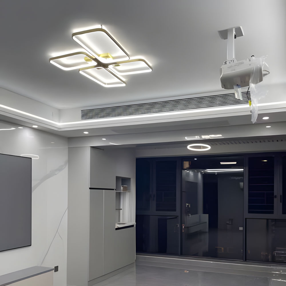 Đèn trần phòng khách đồng decor hình học sang trọng ZHM868 11