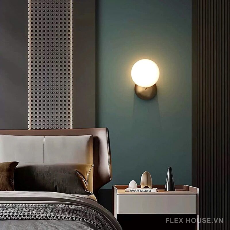Đèn tường bằng đồng hình cầu tối giản Bắc Âu ZHM486 5