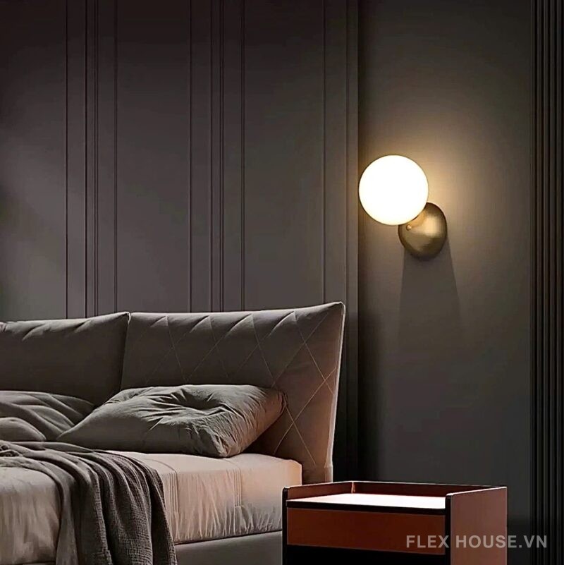 Đèn tường bằng đồng hình cầu tối giản Bắc Âu ZHM486 1