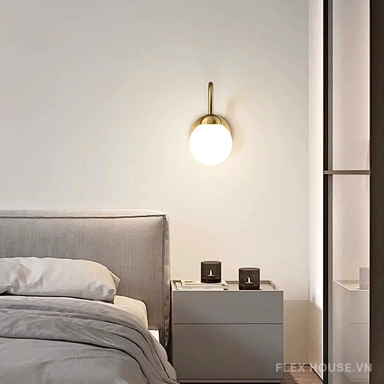 Đèn tường thủy tinh bằng đồng hình cầu kiểu Bắc Âu ZHM068 8