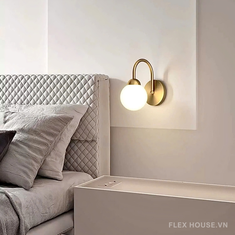 Đèn tường thủy tinh bằng đồng hình cầu kiểu Bắc Âu ZHM068 7