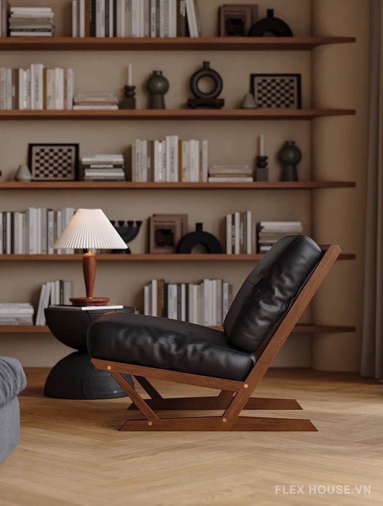 Ghế Sofa đơn bọc da khung gỗ thư giãn đọc sách SAB762 9