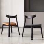Ghế ăn gỗ nguyên khối tối giản phong cách Wabi-sabi SEN09