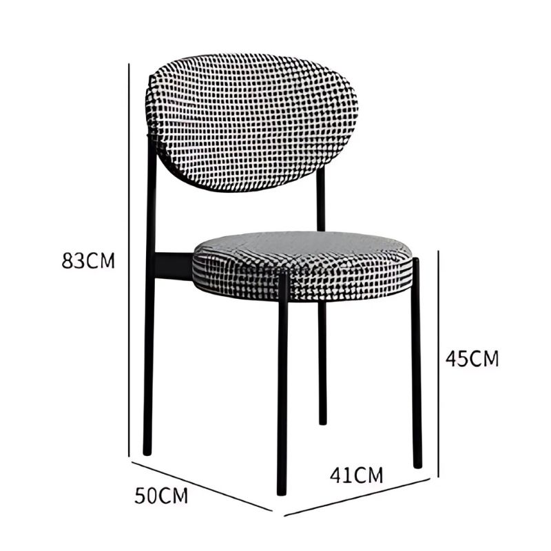 Ghế ăn họa tiết houndstooth dáng tròn thanh lịch FQF6467 (1)