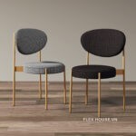 Ghế ăn họa tiết houndstooth dáng tròn thanh lịch FQF6467