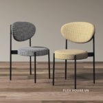 Ghế ăn họa tiết houndstooth dáng tròn thanh lịch FQF6467(2)
