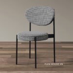 Ghế ăn họa tiết houndstooth dáng tròn thanh lịch FQF6467(3)