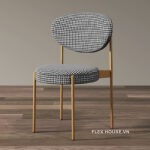 Ghế ăn họa tiết houndstooth dáng tròn thanh lịch FQF6467(5)