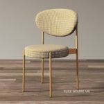 Ghế ăn họa tiết houndstooth dáng tròn thanh lịch FQF6467(6)