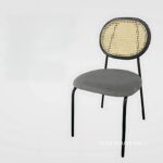 Ghế ăn lưng mây đan đệm vải nhung kiểu Âu FAD6706 (3)