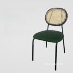 Ghế ăn lưng mây đan đệm vải nhung kiểu Âu FAD6706 (5)