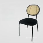 Ghế ăn lưng mây đan đệm vải nhung kiểu Âu FAD6706 (6)
