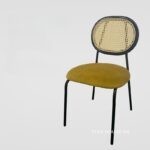 Ghế ăn lưng mây đan đệm vải nhung kiểu Âu FAD6706 (8)