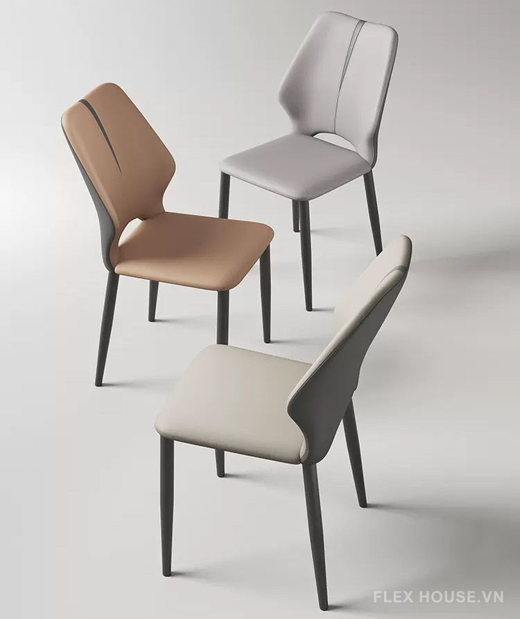 Ghế ăn tựa lưng bọc da tối giản SEN705 2