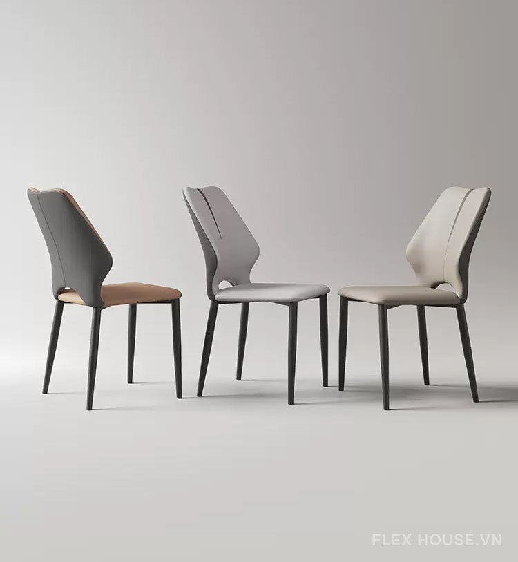 Ghế ăn tựa lưng bọc da tối giản SEN705 4