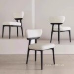 Ghế ăn tựa lưng gỗ nguyên khối kiểu Bắc Âu SHM093