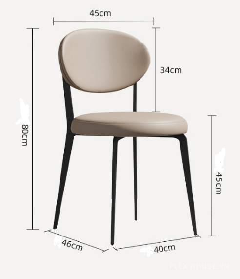 Ghế ăn tựa lưng phong cách Bắc Âu tối giản SEN9006 10