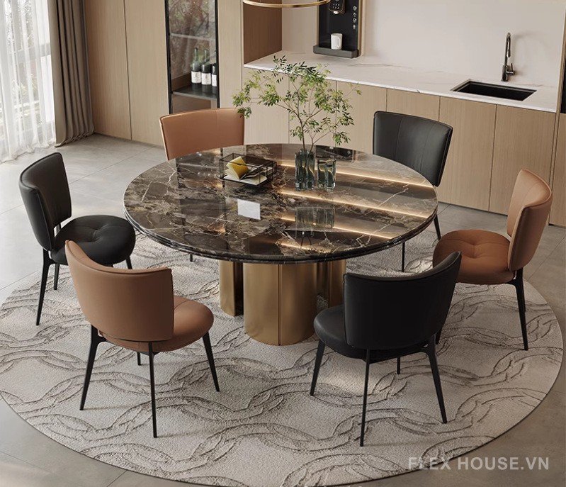 Ghế bàn ăn gia đình bọc da tối giản phong cách Ý SHM863 7