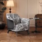 Ghế bành bọc vải nhung retro sang trọng kiểu Pháp SAB285