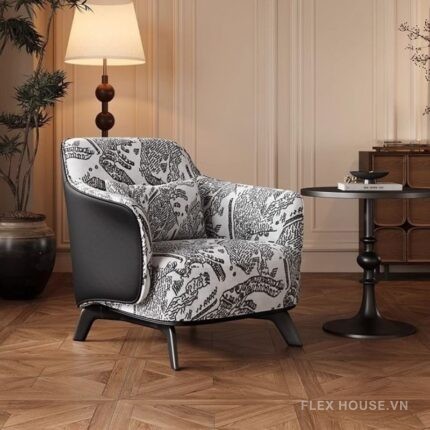 Ghế bành bọc vải nhung retro sang trọng kiểu Pháp SAB285