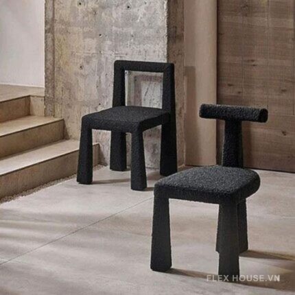 Ghế bọc vải giả lông cừu phong cách Wabi Sabi đa năng FAD726