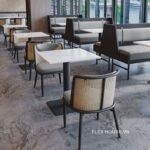 Ghế cafe khung kim loại tựa lưng mây cao cấp BY7152