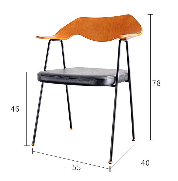 Ghế cafe tựa lưng gỗ có tay vịn kiểu Mỹ SEN457 7
