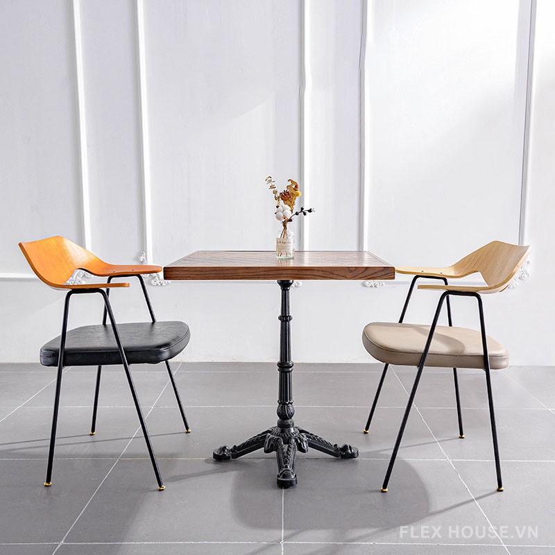 Ghế cafe tựa lưng gỗ có tay vịn kiểu Mỹ SEN457 5