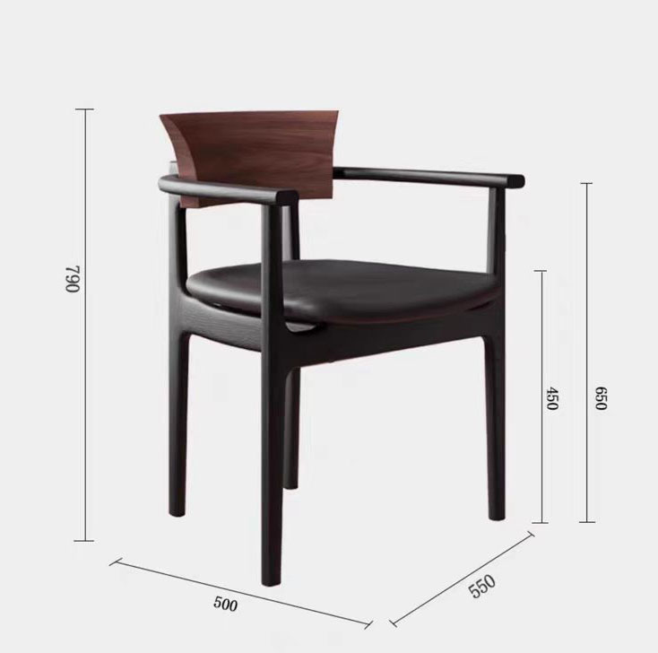 Ghế gỗ nguyên khối decor bàn ăn Bắc Âu JIN550 6