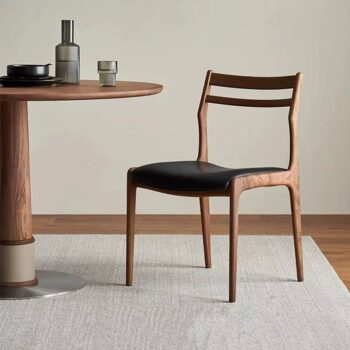 Ghế gỗ tần bì lưng tựa decor quán cafe tối giản kiểu Ý SHM554