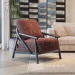 Ghế sofa đơn Earl bọc vải Cashmere phong cách cổ điển SAB353