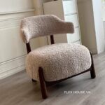 Ghế sofa đơn khung gỗ tần bì vải giả lông cừu cao cấp FAD8616(3)