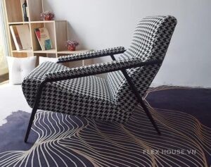 Ghế sofa đơn thép carbon bọc vải lanh Bắc Âu FAD6154 14