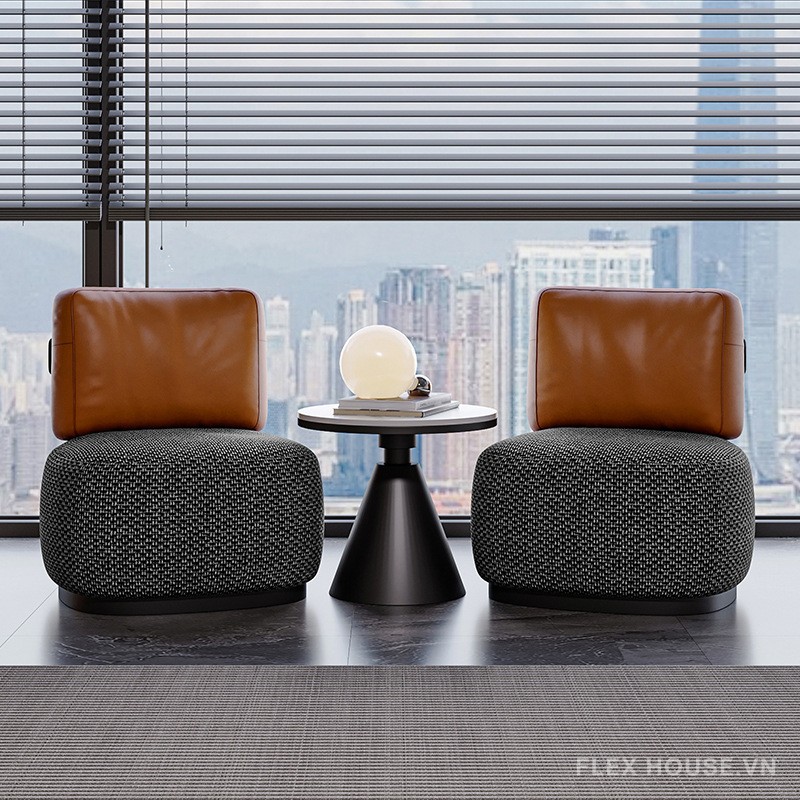 Ghế sofa đơn tựa lưng bọc da tối giản kiểu Bắc Âu SAB773 9