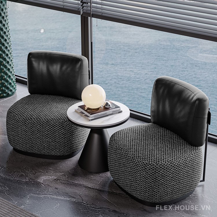 Ghế sofa đơn tựa lưng bọc da tối giản kiểu Bắc Âu SAB773 14