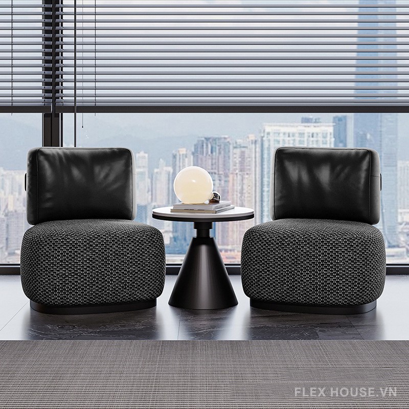 Ghế sofa đơn tựa lưng bọc da tối giản kiểu Bắc Âu SAB773 8
