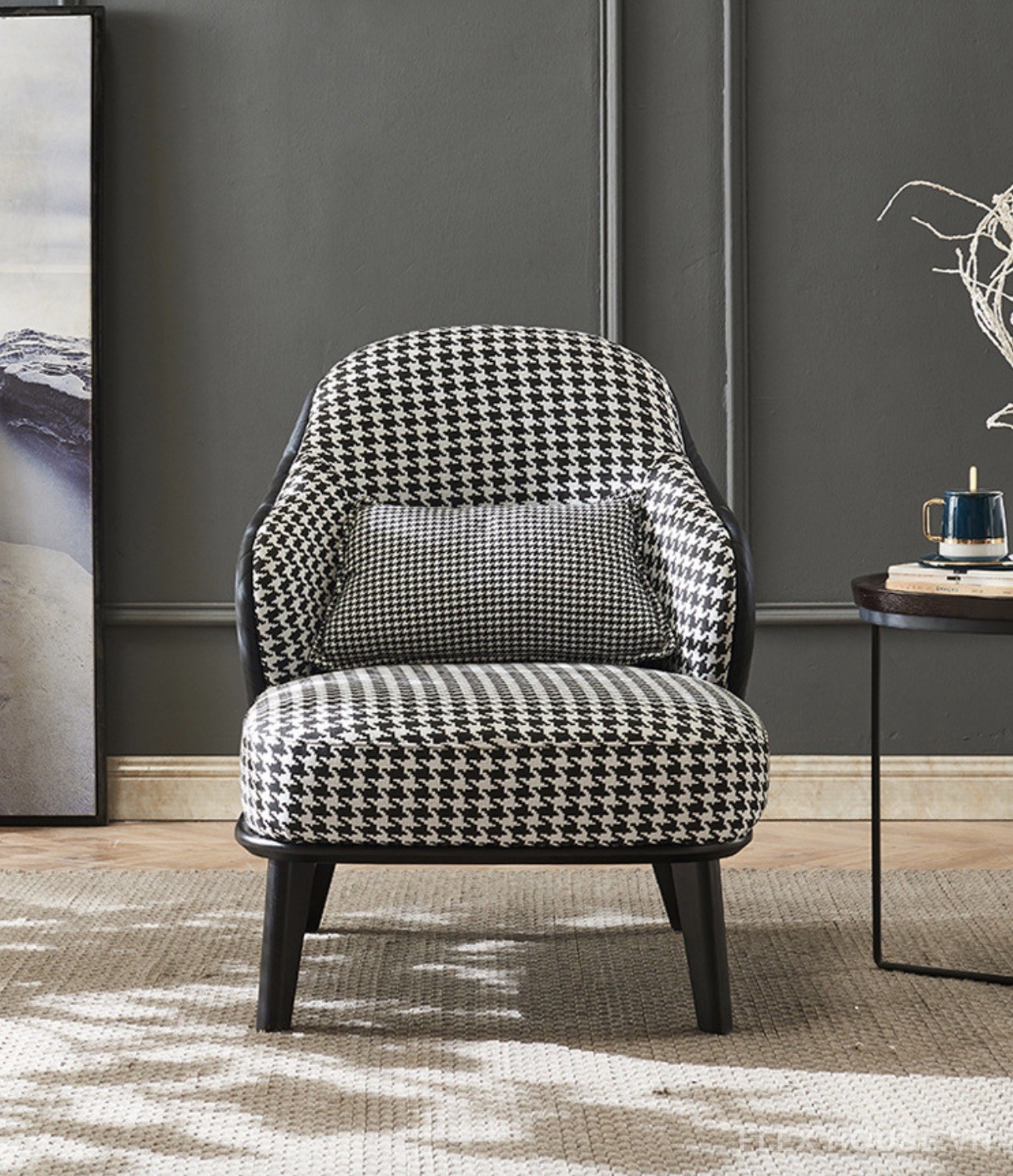 Ghế sofa đơn vải lanh chân thép cho phòng khách FAD683 8