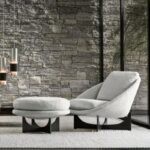 Ghế sofa đơn vải lanh sang trọng kiểu Italia FAD680