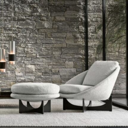 Ghế sofa đơn vải lanh sang trọng kiểu Italia FAD680