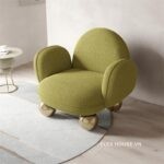 Ghế sofa đơn vải lông cừu decor phòng sang trọng FAD886