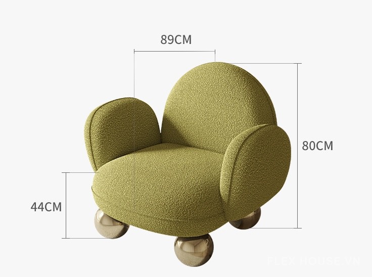 Ghế sofa đơn vải lông cừu decor phòng sang trọng FAD886 18