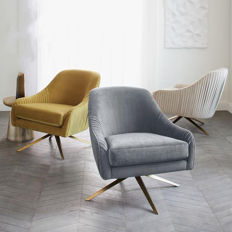 Ghế sofa đơn vải nhung lưng cao hiện đại FAD682 8