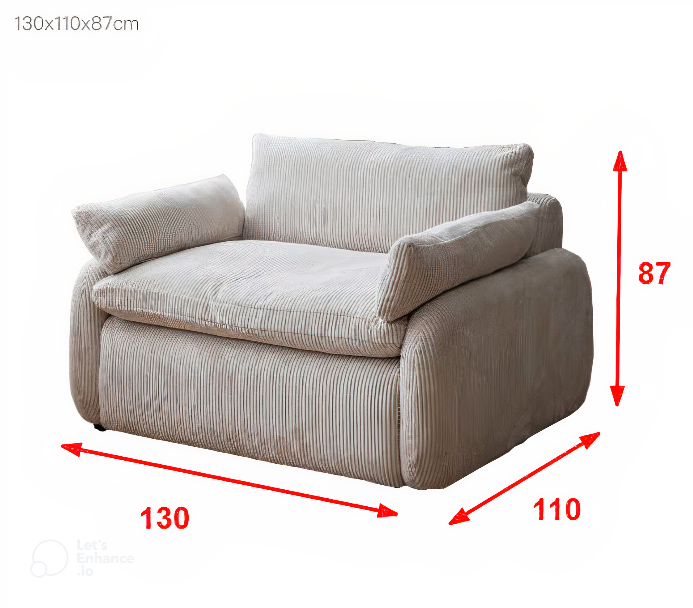Ghế sofa lười thư giãn lưng tựa vải nhung kẻ sọc FAD936 11