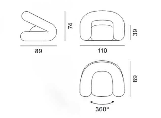 Ghế sofa lười vải nhung phong cách sang trọng tối giản FAD898 11