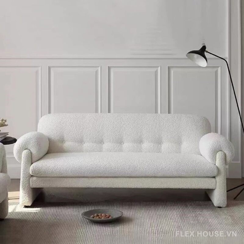 Ghế sofa phòng khách vải giả lông cừu hiện đại FAD8515