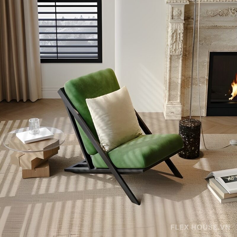 Ghế sofa thư giãn vải nhung mờ phong cách Wabi-Sabi SAB805 3