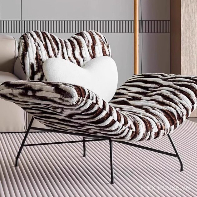 Ghế sofa thư giãn vải nhung lông thỏ hình trái tim FAD417 11