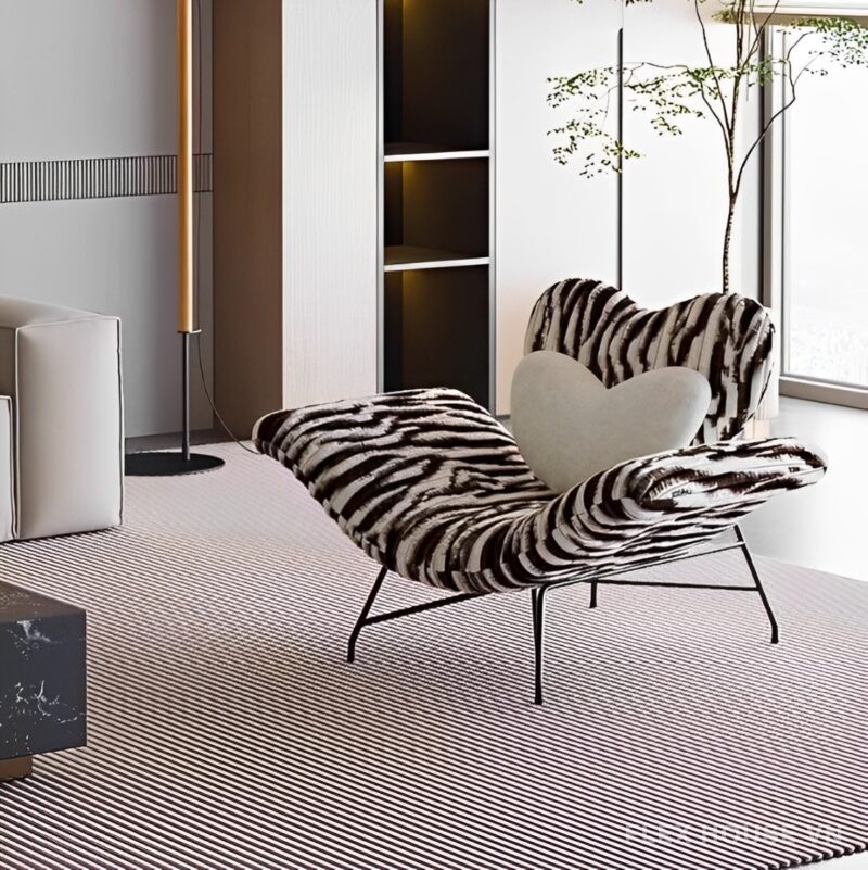 Ghế sofa thư giãn vải nhung lông thỏ hình trái tim FAD417 6